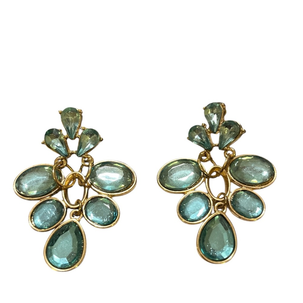 💖 Vintage Gold Tone andRhinestone Earrings